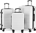 Simple Deluxe 20/24/28 Inch Expandable Hardside Carry On with Spinner Wheels & TSA Lock, ABS Hard Shell Lightweight Rolling Luggage Suitcase, White