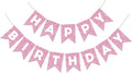 Hooqict Happy Birthday Banner Pink Birthday Decorations for Girls Women 1st 2nd 3rd 13th 21th 30th Pink Party Banner Garland Sign Party Supplies Wall Porch Door Hanging Decor