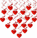 Red Heart Swirls Party-Decorations - 18Pcs Romantic Special Night Galentines Hanging Streamers Garland,Valentines Girl Wedding Anniversary Baby Bridal Shower Birthday Decor Supplies Hugtmr