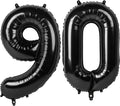 Black Number 90 Balloon 40 inch, 90 Number Balloons, 90th Black Birthday Decorations, 90 Year Old Women Men Party Supplies