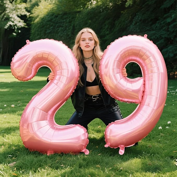 40 Inch Pearlescent Pink Balloon Number 9,Jumbo Mylar Foil Helium Balloon for 9 19th 29th 39th 90th 99th Digital Balloons for Birthday Party,Wedding Anniversary Party Decorations