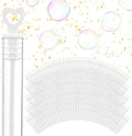 Wedding Bubbles Bulk - White Heart Top Wands (200 Count) Individual Mini Bubble Wand Favors for Weddings, Celebration Party Favor for Guests - Stock Your Home