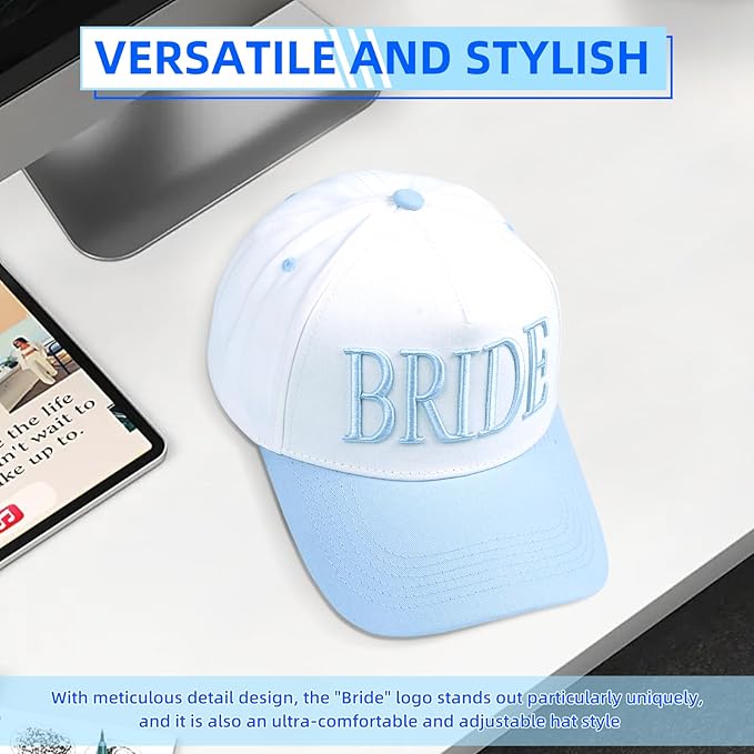 Bride Trucker Hat |Wedding Cap for Bride-to-Be，Bach Party Decorations, Bridesmaid Gift, Bridal Headwear,Wedding Cap
