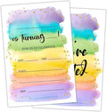 Colorful Birthday Party Invitation Cards for Women Men Kids, Watercolor Rainbow Glitter Birthday Celebration Party Invite Cards Supplies, 20 Double-Sided Fill In Invites With Envelopes -10