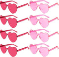PLULON Heart Sunglasses for Women 5/12/25 Pcs, Heart Glasses Valentine Day Rimless Shaped Candy Color Fun Glasses Party Favor