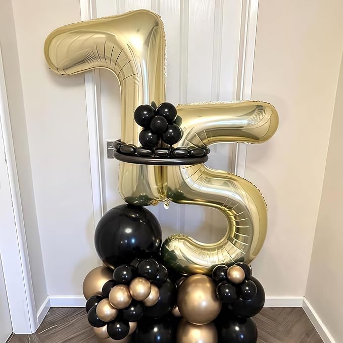 Champagne Gold 3 Balloon,40 Inch Light Gold Number 3 Balloon Big Foil Mylar Helium 3 Balloon for Birthday Party