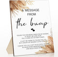 Roowest Cool Baby Shower Tabletop Decoration a Message from the Bump Wooden Baby Shower Games Sign Greenery Cute Gender Reveal Party Thank You Sign, 11.2 x 8.66 Inches(Boho)