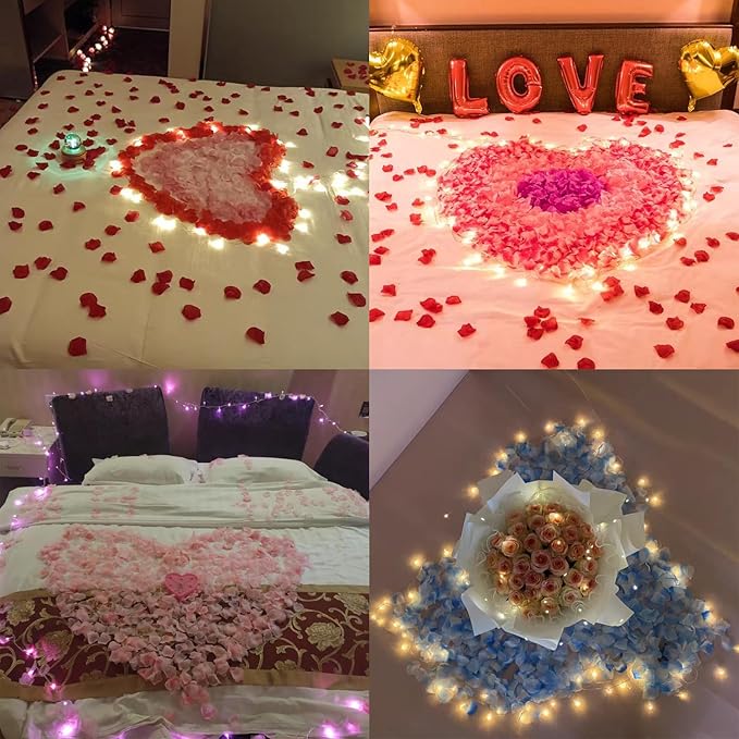 Separated 1000 PCS Artificial Burgundy Rose Petals for Romantic Night,Faux Wine Red Flower Petals for Flower Girl Weddings Valentine Day Party Romantic Decoration(Ready-to-use)