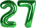 40 Inch Green Number 27 Digital Balloon,Jumbo Mylar Foil Helium Balloon for 27 Balloons for Birthday Party,Wedding Anniversary Party Decorations