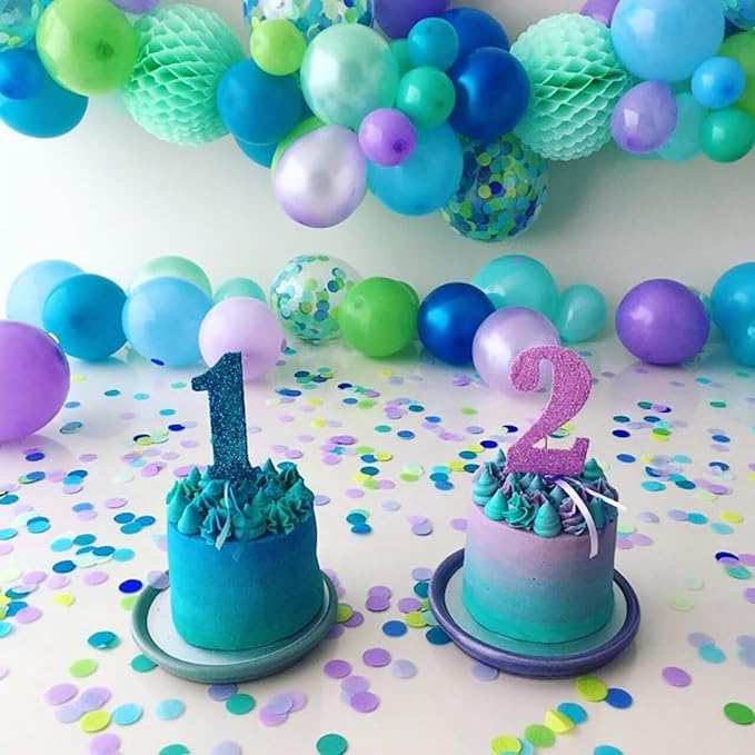 Blue and Green Balloon Arch Kit, 100pcs Sky Blue Green Balloon Garland Kit with Different Sizes 18/12/10/5 inch Balloons for Birthday Wedding Engagement Baby Shower Jungle Safari Party Decorations