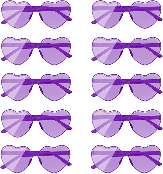AEAHALY Heart Sunglasses for Women and Men Rimless Heart Shaped Sunglasses Bachelorette Bride Party Accessories