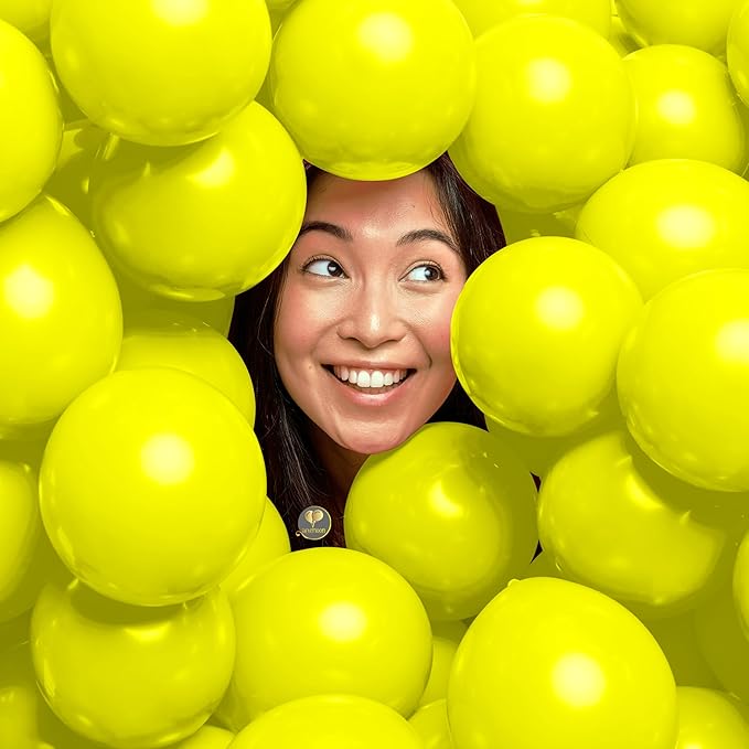 AFTERLOON® Biodegradable Mini Balloons 50 pcs Yellow 5 Inch, Matte Color Thickened Extra Strong Latex Helium Float, Baby Shower Gender Reveal Garland Arch Wedding Birthday Party Decorations
