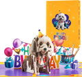 Poodle Dog Pop Up Happy Birthday Greeting Card, ideal love Gift for Adult and Kid with Blank Note & Envelope, Foldable Celebration for Daughter, Son, Mom, Dad, Friend, Children