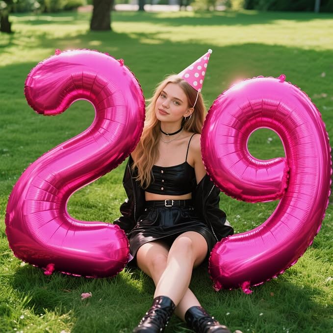 Rose Red Number 9 Balloon 40 Inch,Jumbo Giant Mylar Hot Pink Number 9,Big Large Foil Helium Number Balloons, Digital 9 Helium Balloons for Girls 19 29 Birthday Graduation Princess Party Decorationsn