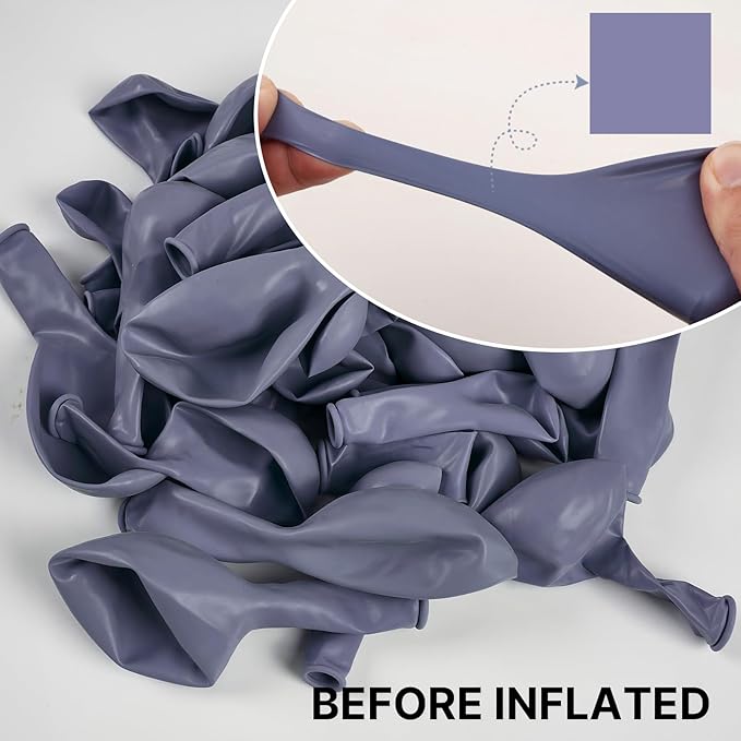 PartyWoo Dusty Blue Balloons 101pcs 12 Inch Boho Dusty Purple Muted Lavender Latex Balloons for Boy Baby Shower Anniversary Bachelorette Graduation Engagement Birthday Party Decorations Blue-F16