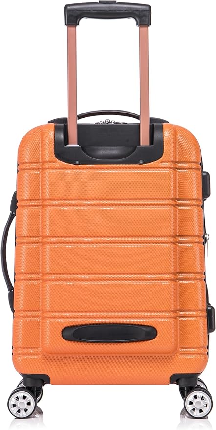 Rockland Melbourne Hardside 2 Piece Expandable Spinner Wheel Luggage Set, Carry-On 20" and Tote 14", Orange