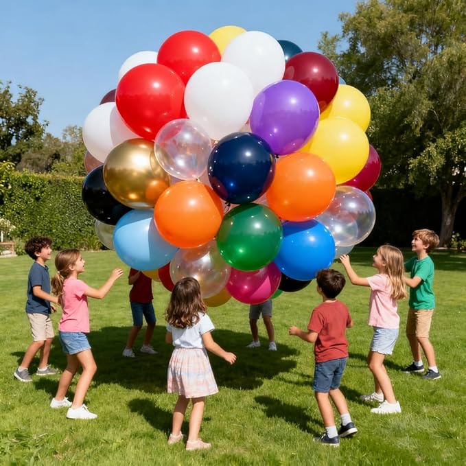 100 Pcs 18 Inch Rainbow Balloons Assorted Colors Latex Multicolor Bulk Large Balloon 18 Kinds Color for Birthdays Weddings Party Decorations