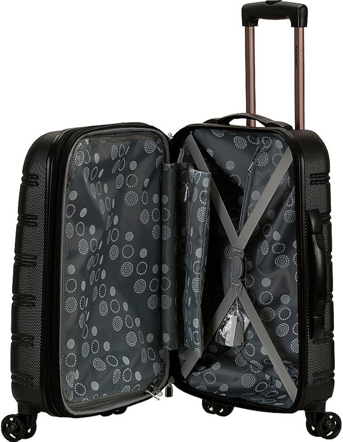Rockland Melbourne Hardside Expandable Spinner Wheel Luggage, Carry-On 20", Two Tone White (White and Magenta)