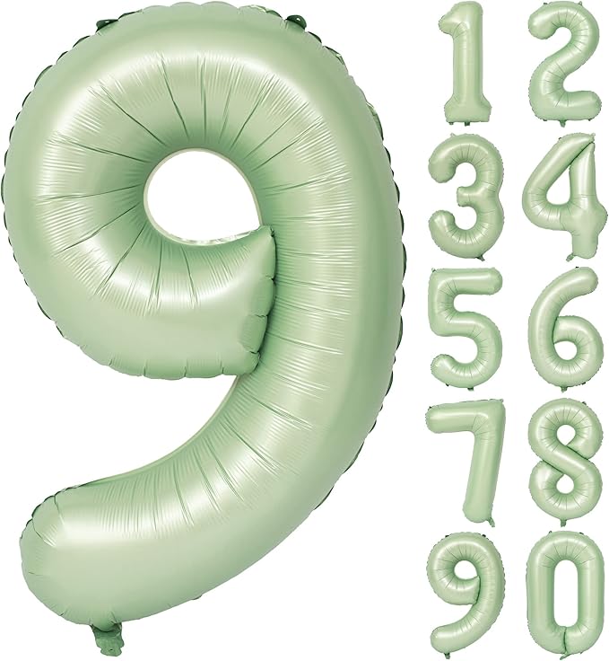 40" Olive green Number Balloons Helium Foil Mylar Balloon Birthday Party banquet Decoration Digital 9