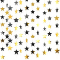 Patelai Glitter Star Garland Banner 2026 Graduation Decor 130 Feet Star Hanging Banner Twinkle Backdrop for Party Birthday Classroom Wedding Supplies(Black, Gold)