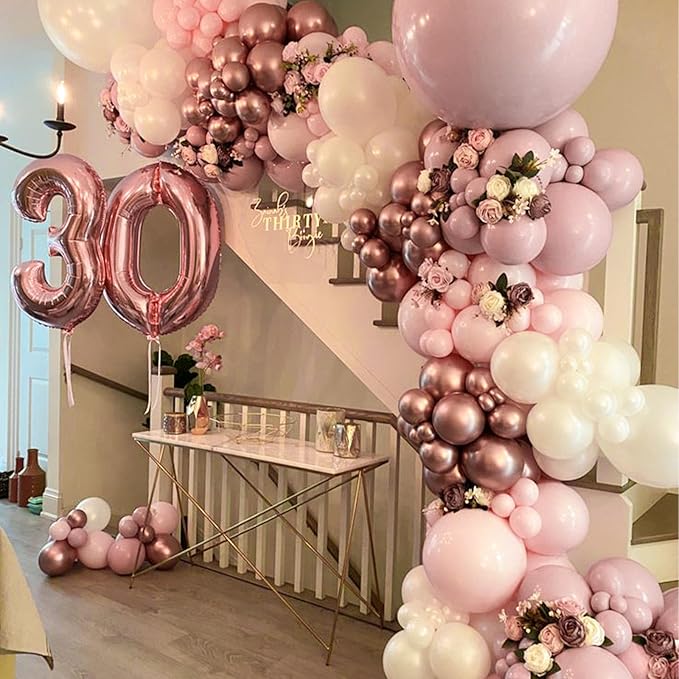 PartyWoo Dusty Pink Balloons 50pcs 12 Inch Boho Blush Lilac Pink Latex Helium Balloons for Princess Birthday Baby Shower Graduation Gender Reveal Anniversary Bachelorette Party Decorations Pink-F54