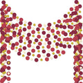 Outus 10 Pieces Maroon,Gold Round Dots Garland Easter Graduation Party Hanging Decor Each Length 13.1ft Glitter Paper Dot Streamers for Birthday Wedding Classroom