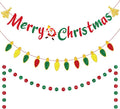 Christmas Banner Decorations - Glitter Merry Christmas Banner - Christmas Decorations, Indoor/Outdoor Party Supplies for Holiday Decor, Home, Office, Classroom, Fireplace and more