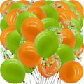 Orange and Green Balloons with Confetti Balloons 12 inch Latex Balloons 80 Pcs for Wedding Birthday Baby Shower Patriotic Themed Party Decorations