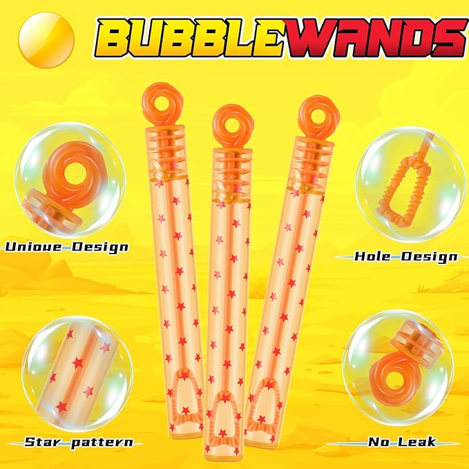 32 Pcs Red Star Print Bubble Wands Orange Bubble Wands for Party Favors Adult Summer Activity Birthday Gifts Carnival Easter Goody Bag Stuffers Wedding Supplies