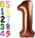 Number 1 Balloons 40 Inch, Coffee Brown Balloons for Birthday Party Decoration, Big Number Ballon for 1, 10, 11, 12, 13, 21, 100 Celebration, Boy and Girl Birthday, Baby Shower, Anniversary Decor