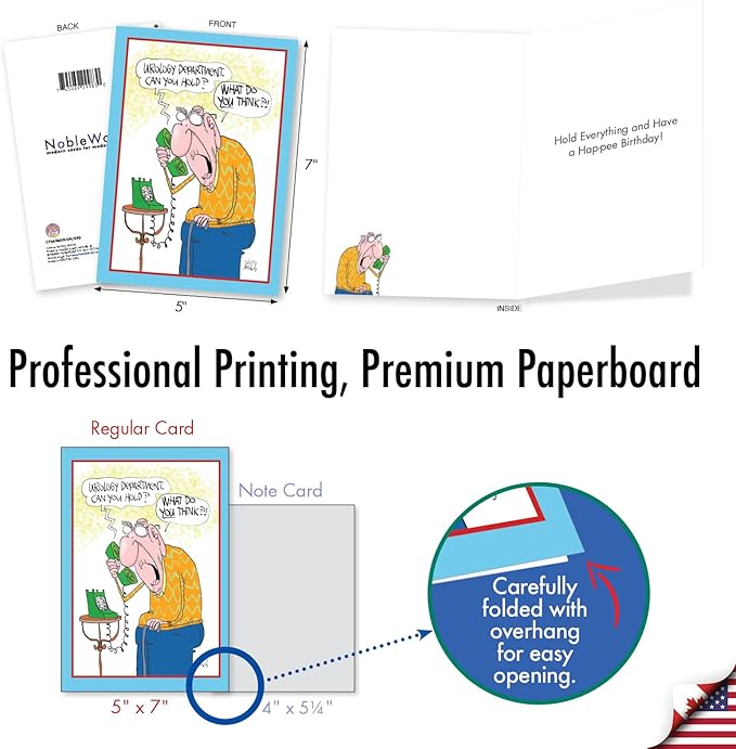 NobleWorks Funny Birthday Greeting Card with 5 x 7 Inch Envelope (1 Card) Bday Urology Department C7262BDG-UA