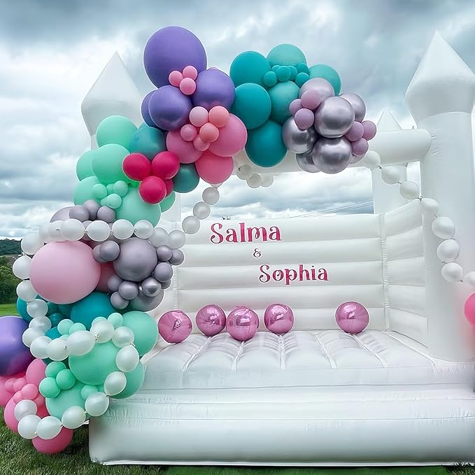 Pearl White Linking Balloons, 100PCS 6 Inch Pearl Color Quick Link Balloons for Making Balloon Wall Heart Arch, Tails Balloon for Wedding Birthday Baby Shower Engagement Graduation Party Decorations