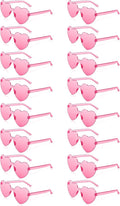 16 Pairs Heart Sunglasses for Women Bulk Transparent Pink Heart Shaped Sunglasses Bachelorette Party Glasses Fun Glasses for Party Favor to Add A Splash of Fun And Style