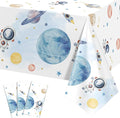 3 Pack First Trip Around The Sun Space Tablecloths, 54 x 108 Inch Outer Space Themed Tablecloth Waterproof Rectangle Star Party Table Cover for 1st Birthday Baby Shower Home Party Decorations