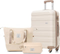 24 Inch Checked Suitcase with TSA Lock Travel Duffel Bag Wet-Dry Toiletry Bag, Golden