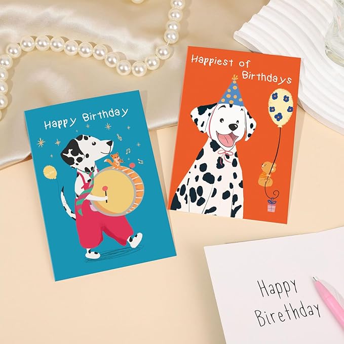 Birthday Cards Bulk for Kids, Cute Animal Birthday Cards, Assorted Happy Birthday Note Cards for Boys Girls, Children Birthday Cards with Envelopes & Stickers - 12 Unique Designs (6 x 4 In, 24 Pack)