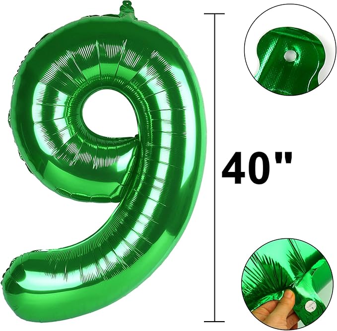 40 Inch Green Number 19 Digital Balloon,Jumbo Mylar Foil Helium Balloon for 19 Balloons for Birthday Party,Wedding Anniversary Party Decorations
