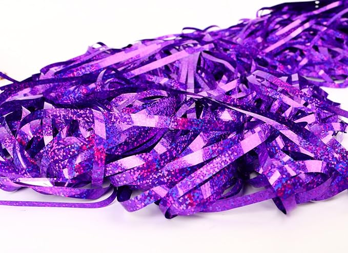 Tinsel Backdrops Curtains Party Decorations, Purple Streamers Birthday Decoration for 30th Women Men, Photo Booth Props for Wedding, 2Pack 3.28X6.56Ft