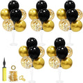 Black and Gold Balloon Stand Centerpiece Table Decorations Black and Gold Party Decorations for Birthday Wedding Retirement Anniversary Father's Day New Years Graduation 2026 (Black gold set5)