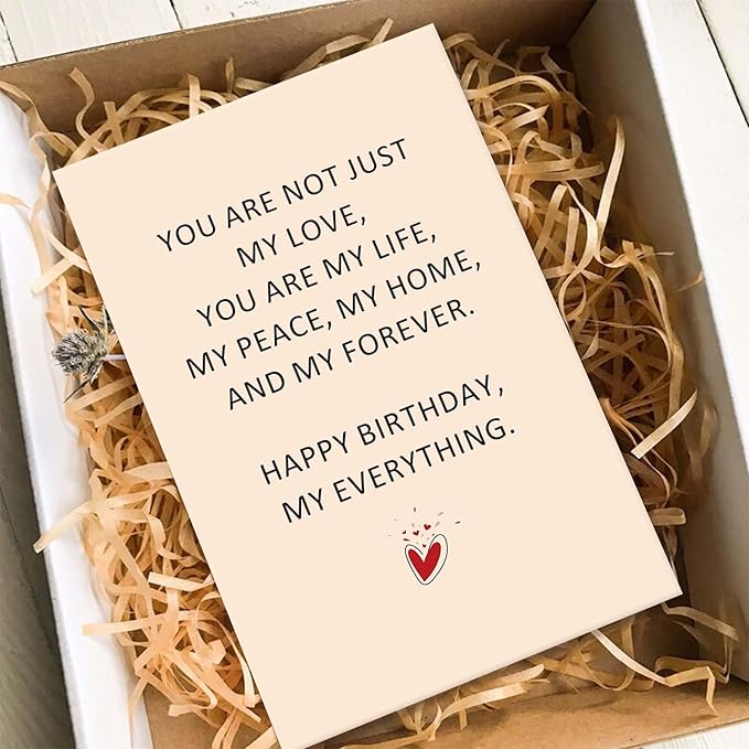 Romantic Birthday Card for Husband Wife, Happy Birthday Card for Boyfriend Girlfriend, Sweet Bday Gift for Woman Man