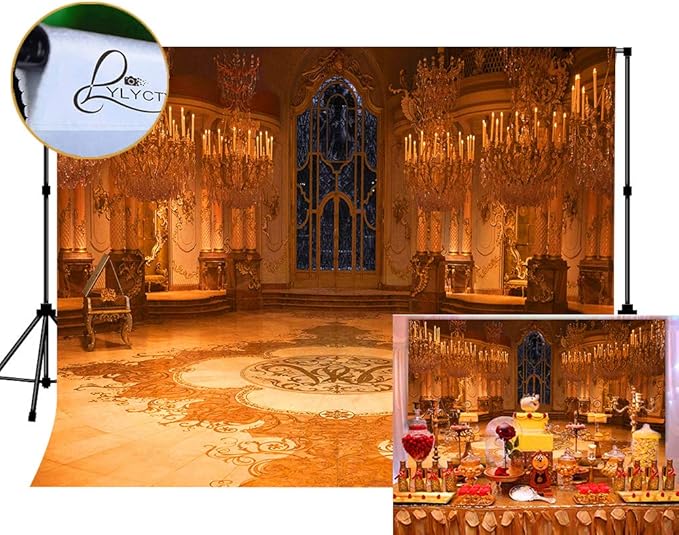 Birthday Party Background 7x5ft Backgdrop for Photography Gold Palace Photo Booth Baby Shower Table Banner Photo Studio Props MLYLS016
