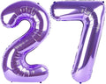 Purple Number 27 72 Birthday Balloon 40 Inch, 27 72 Party Celebration Decorations Supplies, Mylar Foil Numbers Balloons for 27 72 Wedding Anniversary