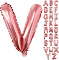 Lovoir 40 Inch Large Rose Gold Letter V Balloons Big Size Jumbo Mylar Foil Helium Balloon for Birthday Party Celebration Decorations Alphabet Rose Gold V