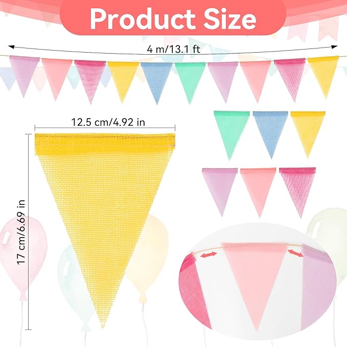 MAQIHAN 98 Feet Colorful Pennant Banner Flags - Multicolor Triangle Bunting Flags Triangle Pennant Flag Carnival Decorations Supplies for Carnival Birthday Party Opening Christmas Classroom Decor