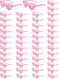 50 Pairs Heart Sunglasses for Women Bulk Transparent Pink Heart Shaped Sunglasses Bachelorette Party Glasses Fun Glasses for Party Favor to Add A Splash of Fun And Style