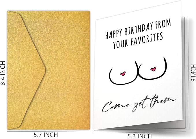 PIUST Funny Birthday Card for Husband, Sexy Birthday Gift for Boyfriend, Rude Bday card for fiance, Happy birthday from your favorites Come Get Them card (34)