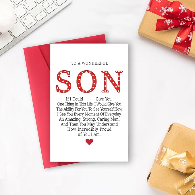Birthday Card for Son - Heartfelt from Dad, Mom & Parents to a Wonderful Son