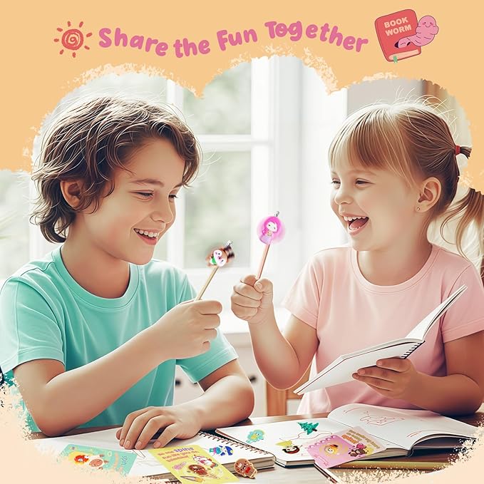 DG-Direct 30 Pack Valentines Day Gifts for Kids, Valentines Day Cards with Mini Spinning Pencil Top Toys, Valentine School Classroom Exchange Prizes, Valentine Party Favor Toy Set