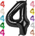 40 Inch Large Numbers Balloon, 4 Black Ballon for 4th 14 40 44 Birthday Party, Balloon 4 Number for Graduations Wedding Supplies