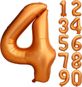 40 inch Orange Number Balloon Giant Foil Helium Balloons for 4th Birthday Party Decorations